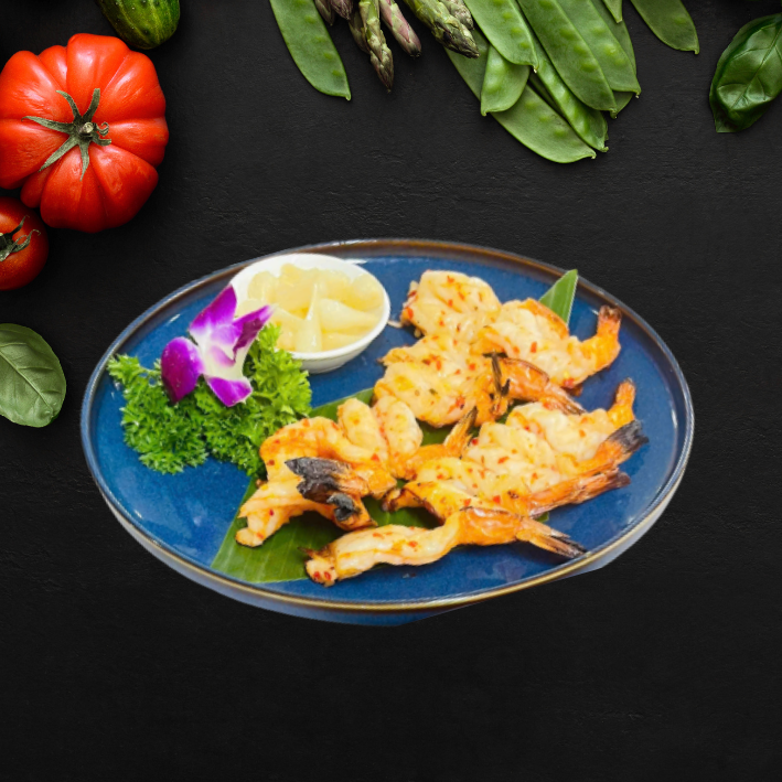 Grilled sun-dried shrimp