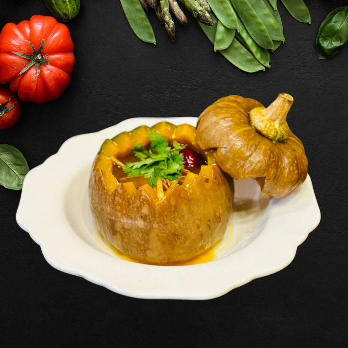 Abalone soup braised in pumpkin