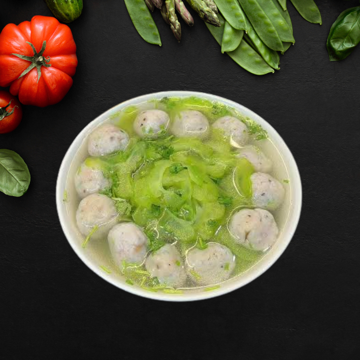 Bitter melon soup with fish balls